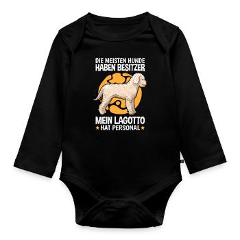 Mein Lagotto Romagnolo hat Personal Wasserhund - Baby Bio-Langarm-Body - Schwarz - Vorne
