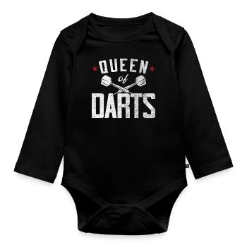Darts Girl Vintage Reine des Fléchettes - Body Bébé bio manches longues - noir - Devant