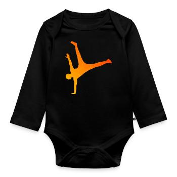 Breakdance Bboy Hip Hop Hommes Bgirl Femmes - Body Bébé bio manches longues - noir - Devant