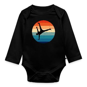 Men's Breakdance Bboy Hip Hop Break Dance - Organic Longsleeve Baby Bodysuit - black - Front