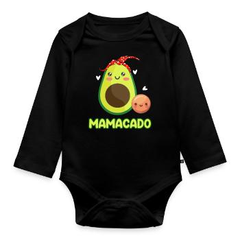 Mamacado Avocat Red Bandana Fille Fils - Body Bébé bio manches longues - noir - Devant
