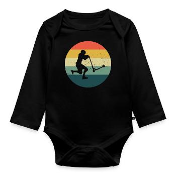Stunt Roller Scooter Stuntscooter Scooter pour femmes - Body Bébé bio manches longues - noir - Devant