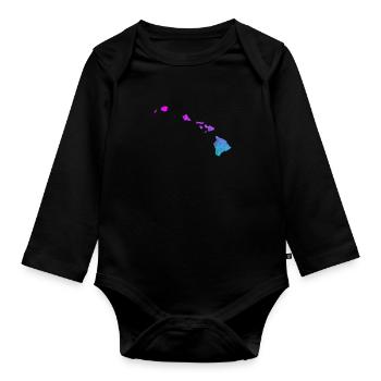 Hawaii Vacation Aloha Summer Hawaiian Gift - Organic Longsleeve Baby Bodysuit - black - Front