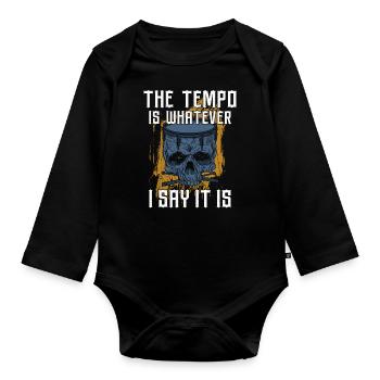 Batterie batteur Vintage The Tempo - Body Bébé bio manches longues - noir - Devant