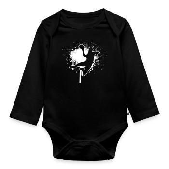 Handball Players Handball Men Handball - Organic Longsleeve Baby Bodysuit - black - Front