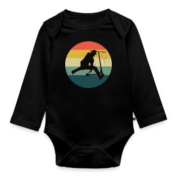 Scooter Scooter Stunt Stunt Scooter Stunt Roller - Baby Bio-Langarm-Body - Schwarz - Vorne