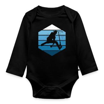 Scooter Stunt Stuntscooter Tretroller Scooter - Body Bébé bio manches longues - noir - Devant