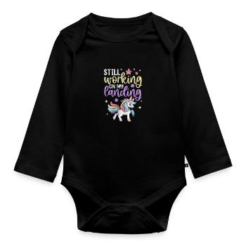 Verletzung Armbruch Unfall Verletzt Geschenk - Baby Bio-Langarm-Body - Schwarz - Vorne