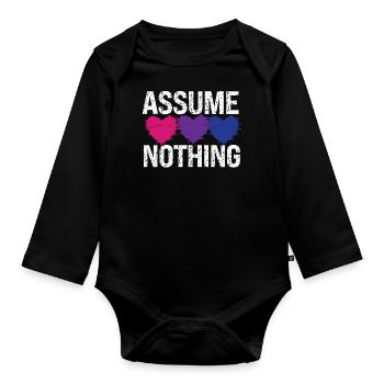 Bisexuel Bi Pride Flag Assume - Body Bébé bio manches longues - noir - Devant