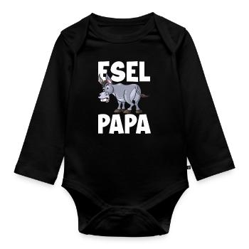 Esel Papa Eselliebhaber Esel Esel - Baby Bio-Langarm-Body - Schwarz - Vorne