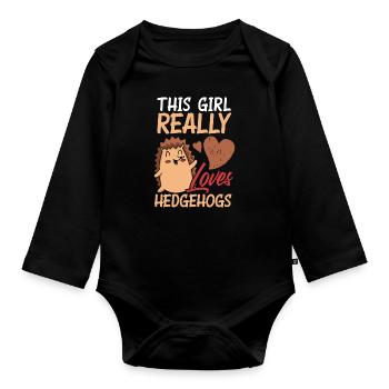 Igel Igel Igel - Baby Bio-Langarm-Body - Schwarz - Vorne