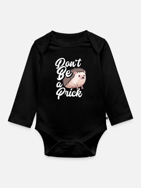 Igel Igel Igel - Baby Bio-Langarm-Body - Schwarz