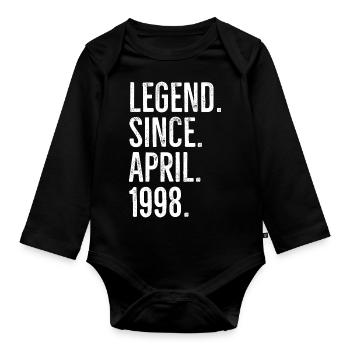 Legend Since April 1998 - Organic Longsleeve Baby Bodysuit - black - Front