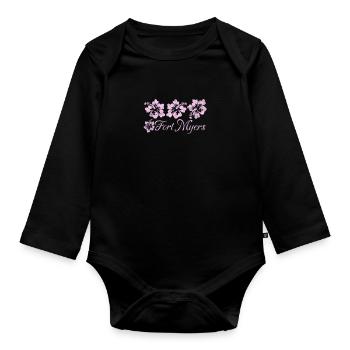 Floride Usa Miami America Cadeau de voyage de vacances - Body Bébé bio manches longues - noir - Devant