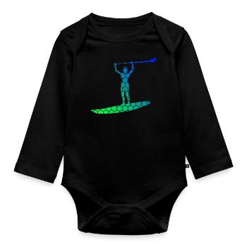 Stand up Paddle Board Sup Femmes Standup Paddle - Body Bébé bio manches longues - noir - Devant