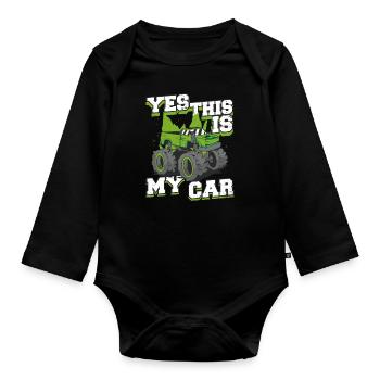 Monster Truck Auto Trucks - Organic Longsleeve Baby Bodysuit - black - Front