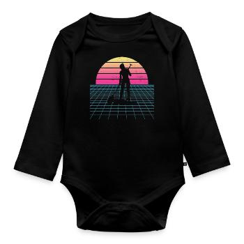 Stand up Paddling Board Standup Paddling Standup P - Organic Longsleeve Baby Bodysuit - black - Front