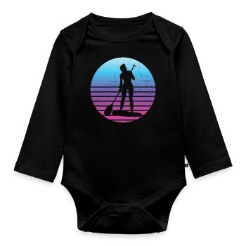 Standup Paddleboard Stand up Paddling Board - Organic Longsleeve Baby Bodysuit - black - Front