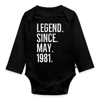 Legende seit Mai 1981 - Baby Bio-Langarm-Body - Schwarz - Vorne