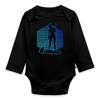 Standup Paddleboard Stand up Paddle Board - Body Bébé bio manches longues - noir - Devant