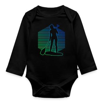 Stand up Paddle Board Standup Paddleboard - Body Bébé bio manches longues - noir - Devant