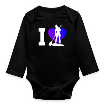 Sup Standup Paddle Stand up Paddle Board - Body Bébé bio manches longues - noir - Devant