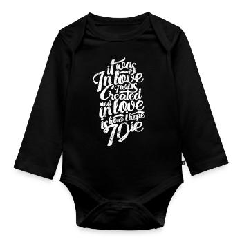 CHRIST LOVE GOD JESUS PRAY PROVERBS MOTIVES - Organic Longsleeve Baby Bodysuit - black - Front