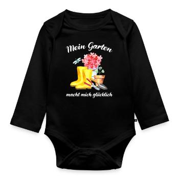 Garten Spruch Gärtner Hobbygärtner Geschenkidee - Baby Bio-Langarm-Body - Schwarz - Vorne