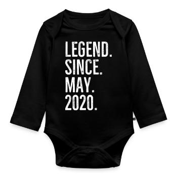 Legend Since May 2020 - Organic Longsleeve Baby Bodysuit - black - Front