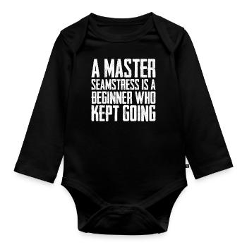A Master Seamstress - Organic Longsleeve Baby Bodysuit - black - Front