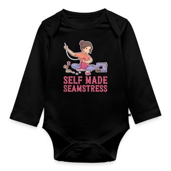 Self Made Seamstress - Organic Longsleeve Baby Bodysuit - black - Front