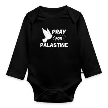 Palestine - Organic Longsleeve Baby Bodysuit - black - Front