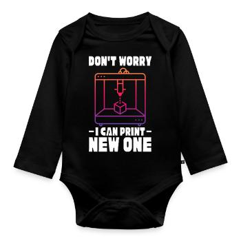 Dont worry I can print new one Design for a 3d - Organic Longsleeve Baby Bodysuit - black - Front