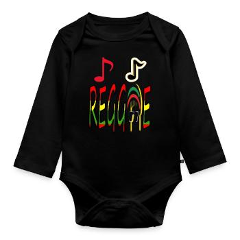 Reggae Music Rasta Cadeau Jamaïque Idée Cadeau - Body Bébé bio manches longues - noir - Devant