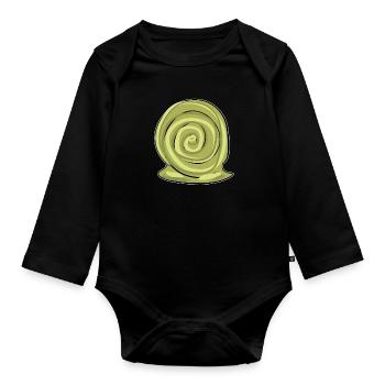 symbole animal de la maison d’escargot - Body Bébé bio manches longues - noir - Devant