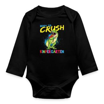 Ready To Crush Kindergarten Pre-K School T-Rex - Body Bébé bio manches longues - noir - Devant