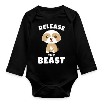 Unleash the Beast - Organic Longsleeve Baby Bodysuit - black - Front