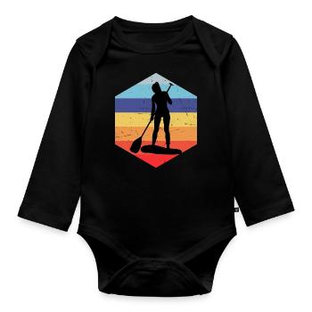 Stand up Paddle Board Femmes Standup Paddle - Body Bébé bio manches longues - noir - Devant