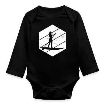Sup Standup Paddle Stand up Paddle Board - Body Bébé bio manches longues - noir - Devant