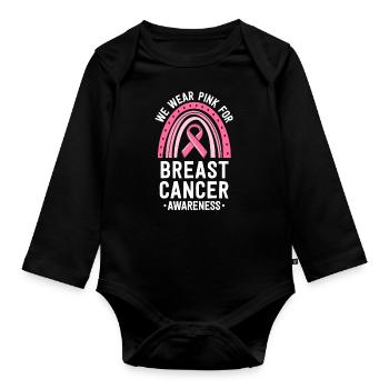 Nous portons une correspondance rose de sensibilisation au cancer du sein - Body Bébé bio manches longues - noir - Devant