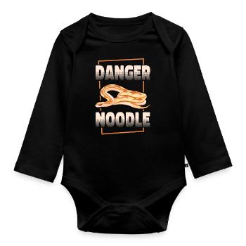 Snake Serpent Danger Noodle - Baby Bio-Langarm-Body - Schwarz - Vorne
