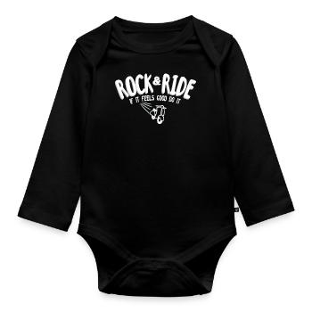 Rock Ride Rome Italy - Body Bébé bio manches longues - noir - Devant