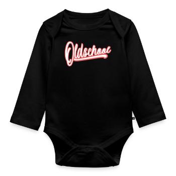 rétro vintage oldschool - Body Bébé bio manches longues - noir - Devant