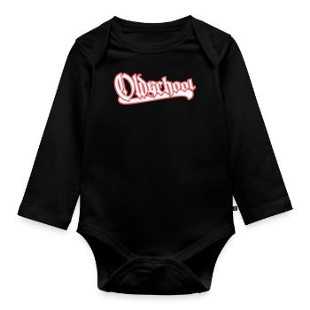 rétro vintage oldschool - Body Bébé bio manches longues - noir - Devant