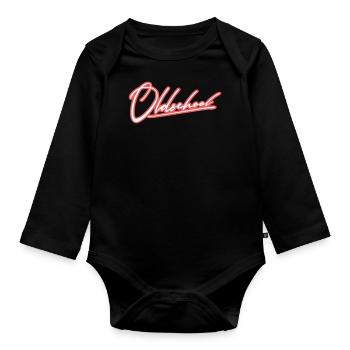 rétro vintage oldschool - Body Bébé bio manches longues - noir - Devant