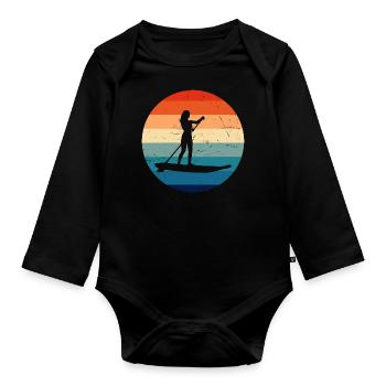 Standup Paddleboard Stand up Paddle Board - Body Bébé bio manches longues - noir - Devant