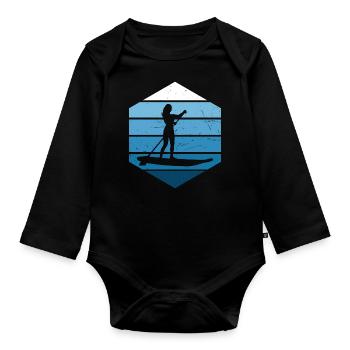 Standup Paddleboard Standup Paddling Stand up Padd - Baby Bio-Langarm-Body - Schwarz - Vorne