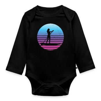 Stand up Paddle Pour Femmes Stand up Paddle - Body Bébé bio manches longues - noir - Devant