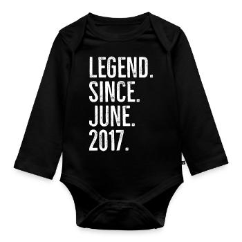 Legend Since June 2017 - Organic Longsleeve Baby Bodysuit - black - Front
