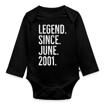 Legende seit Juni 2001 - Baby Bio-Langarm-Body - Schwarz - Vorne